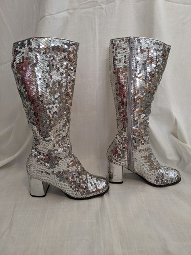 Bordello silver sequin boots - bordello,