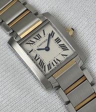 Cartier Tank Francaise Ladies Watch Quartz Steel 18ct Yellow Gold 20mm 2384