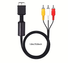 Sony PlayStation PS1 PS2 & PS3 RCA AV Audio Video Cable Console TV Connectors