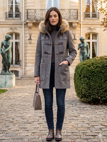Gray wool blend duffle - f&f,