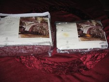 LAURA ASHLEY BROMPTON BURGUNDY RED PAISLEY TW BEDSKIRT &EURO SHAM NEW OLD STOCK 