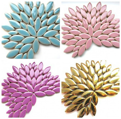 Petal ceramic mosaic tiles - mosaic, in
