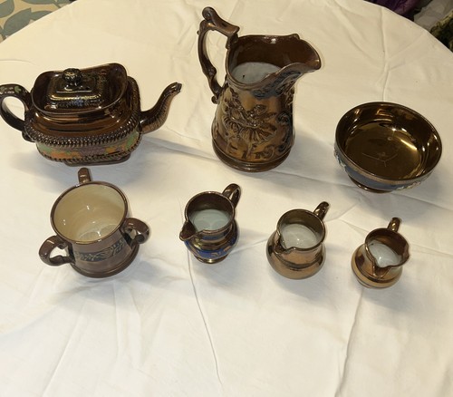 Antique copper lustre ware - copper, job