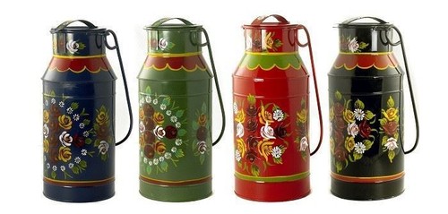 Hand painted milk churn - painted,