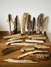20 DRIFTWOOD PIECES Sea Wood Art Craft Lot model sea wood Bundle Flat & Rounded