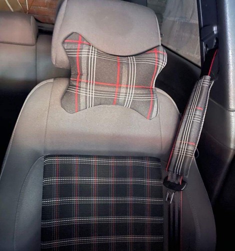 Red gti tartan neck - red,