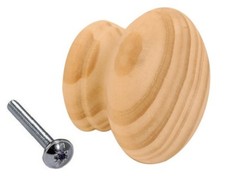 Pine Wooden Knobs With Insert