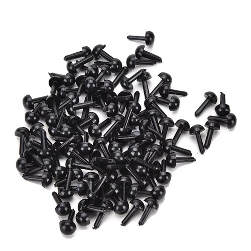 Pairs black plastic eyes - 5, of