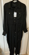 Next Black Silky Jumpsuit Size 18 Petite