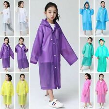 Children Waterproof Hooded Rain Coat Kids Jacket Poncho Raincoat Long Outwear UK