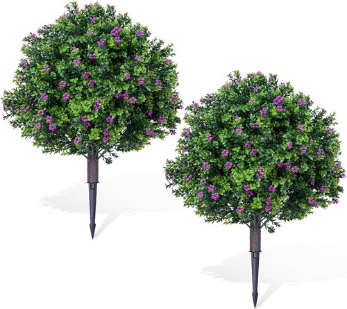 Set artificial cedar topiary - set,