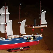 Sailing Boat 1686Pcs Model Over 50cm Long with Sails and Steam Power