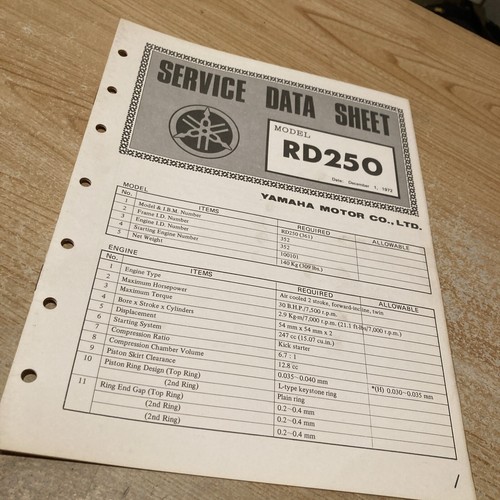 Yamaha rd250 type 361 250 - type,