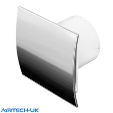 Bathroom Extractor Fan Stainless Steel Finish  100mm 4" Timer Sensor Humidistat