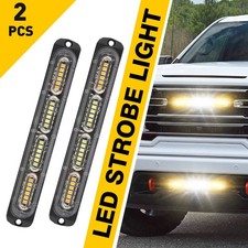 Universal Truck Car Strobe Flashing Light Bar 72W 48LED 18Pattern Amber White 2x