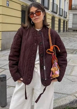 Zara ZW Collection woman’s Padded Jacket Dark Burgundy Size L Ref 4088/043