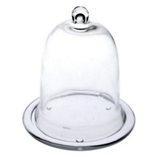 Small Bell Jar Dome Glass Cloche with Base Candle Mini Figurine Decor Wedding 