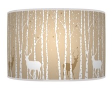 Trees Stag Deer Beige Handmade