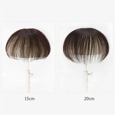 Real Hair Toupee Clip In Topper Natural Hairpiece Short Piece Wig Fringe Bangs