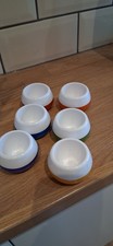 6 Vintage Plastic Retro Egg Cups. ‘Stewart’. Mixed Colours.  4x6cm.