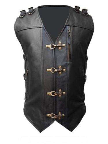 Mens leather motorcycle vest - mens,