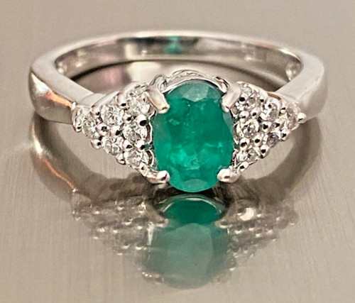 18ct white gold ring diamond - white,