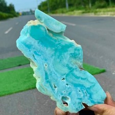 171G Natural High quality sky blue hemimorphite slab crystal mineral from Yunnan