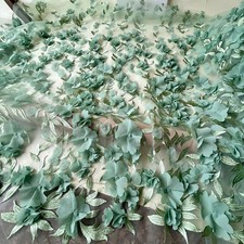 Green Leaves Lace Fabric 3D Floral Vines Lace Tulle for Party Dress