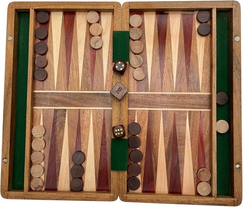 Wooden inlaid backgammon - wooden,