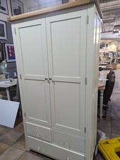 Free Standing Oak Kitchen Larder Unit Off White Painted Storage Pantry Cupboard