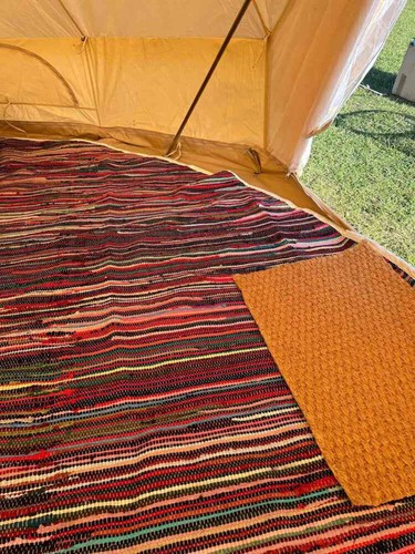 Half moon indian rag rug - half,