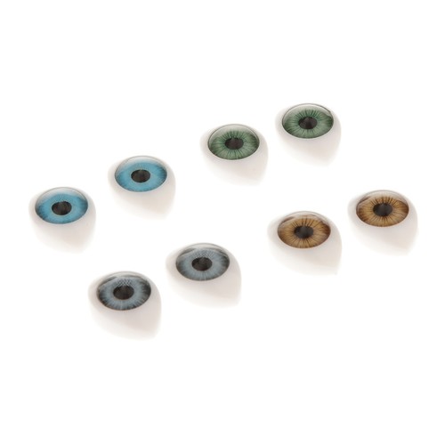 8pcs oval flat back glass - 8pcs,