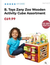 B. Toys Zany Zoo Wooden Activity Cube Brilliant Solid Large Toy! 