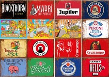 Metal beer signs, vintage