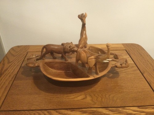 African hand carved - hand, elephant