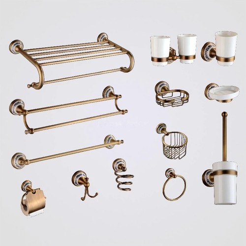 Vintage brass ceramic bathroom - brass,
