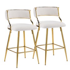 2 X PLUSH WHITE BAR STOOLS