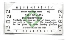 1984 West Malling British Rail (S) Edmondson Platform Ticket Green Diamond BR