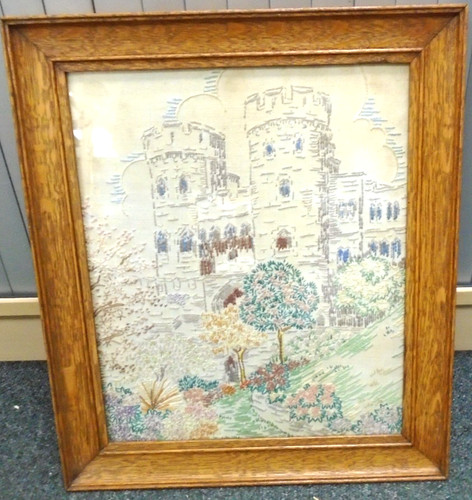 Framed antique embroidered - antique,