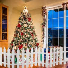 25PCS Christmas Tree Fence White Plastic Fence Christmas Tree Decorative