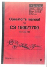 Grimme Destoner CS1500 & CS1700 Operators Manual - CS 1500 1700