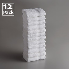 Pack of 24 or 12  White Face Cloths Flannel Wash Cloths Super Soft Luxury 600GSM