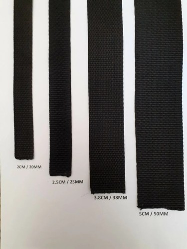 50mm wide black nylon - black,