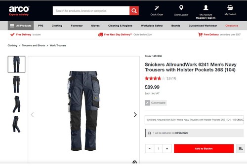 Snickers work trouser 6241 - trouser,