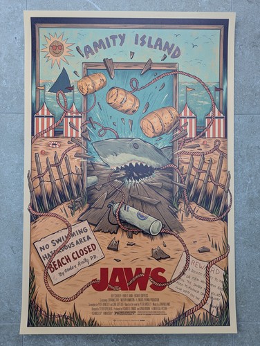 Sam dunn jaws art print - jaws,
