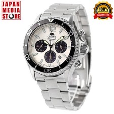 Orient Mako RN-TX0203S Panda White Dial Solar Analog Chronograph Men Watch NEW