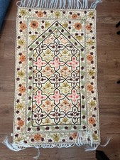 Prayer Mat  , Cashmere Silk  , Handmade Embroidered Islamic Prayer Rug