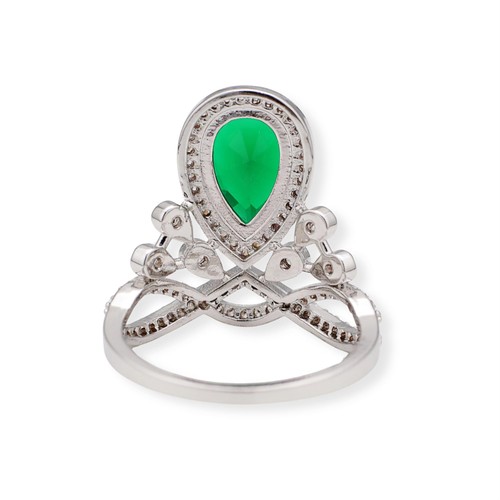 Emerald teardrop engagement - teardrop,