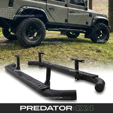 BLACK RUNNING BOARDS SIDE STEPS PAIR STEP RAIL FOR LAND ROVER DEFENDER 110 L316