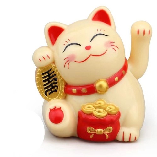 Solar lucky cat figurine - cat,